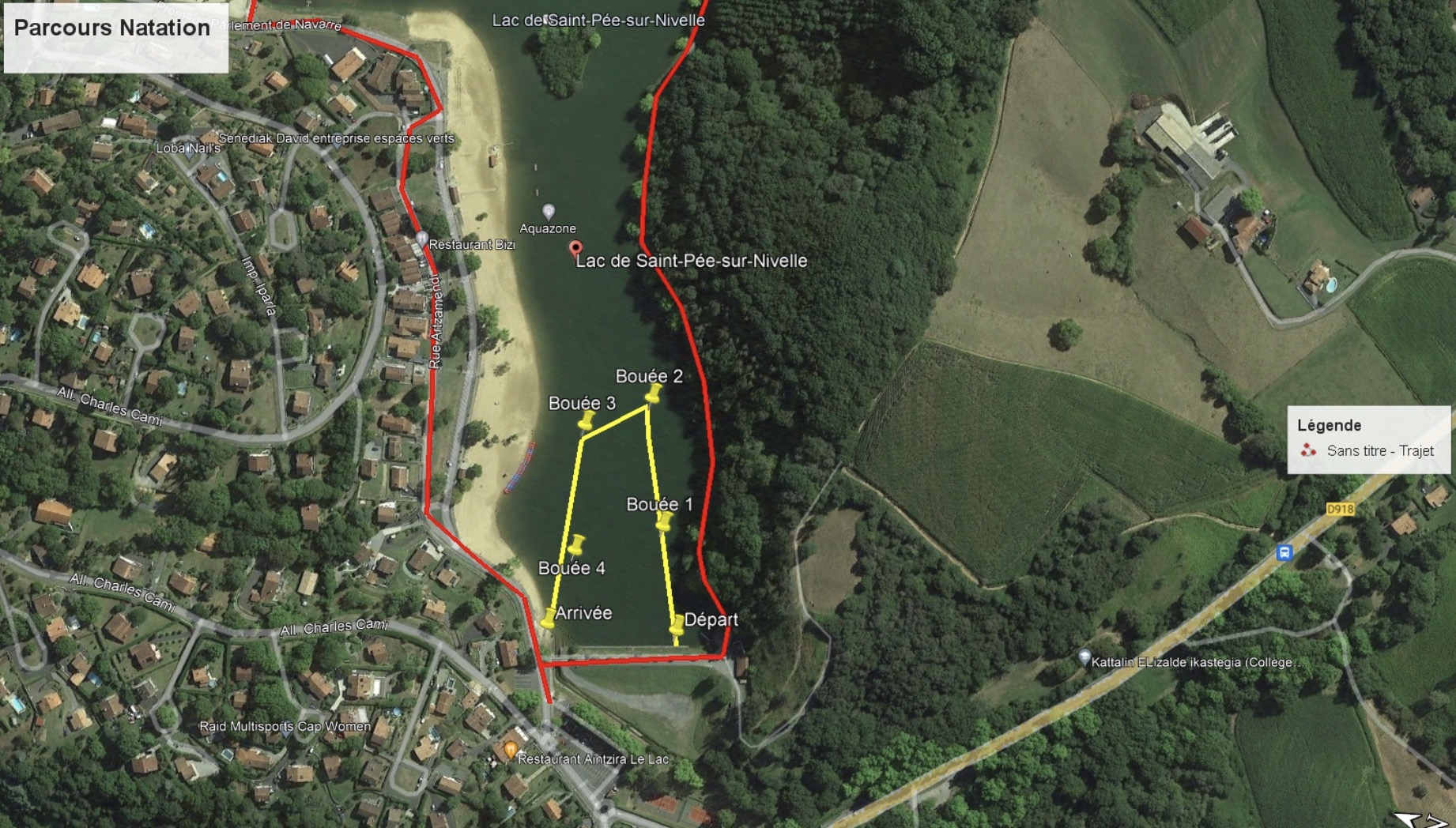 Triathlon de la Nivelle 2024 : parcours Natation XS