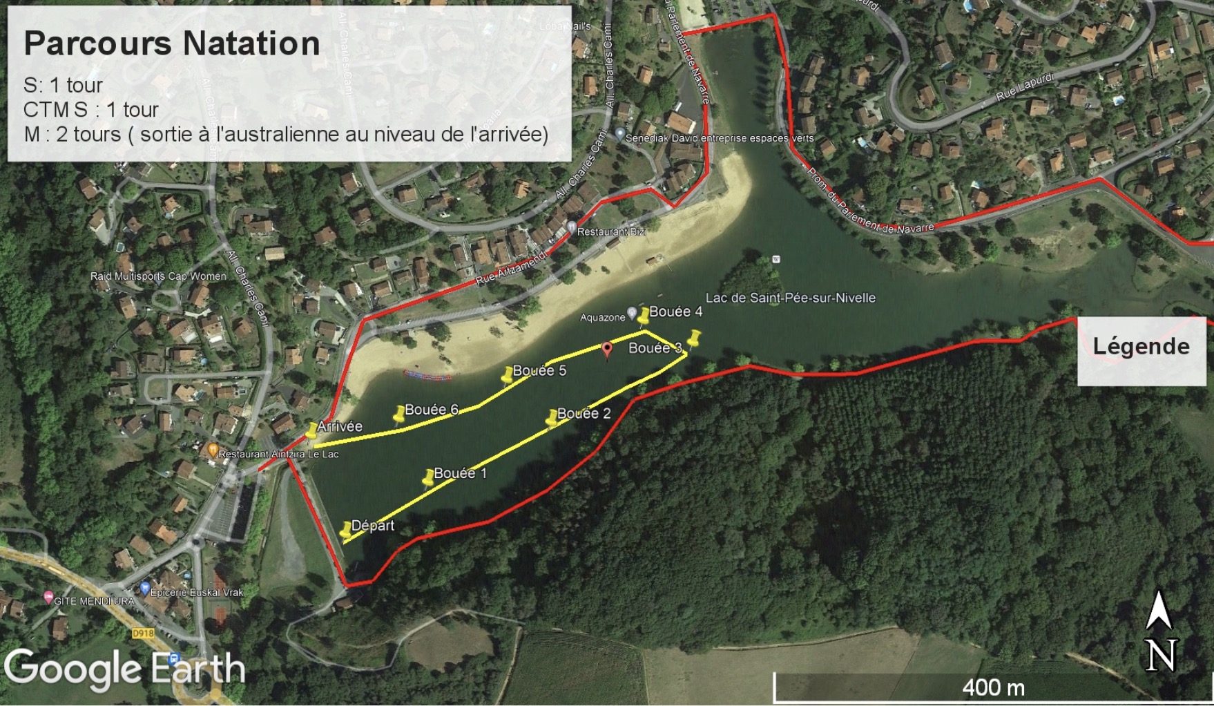 Triathlon de la Nivelle 2024 : parcours Natation